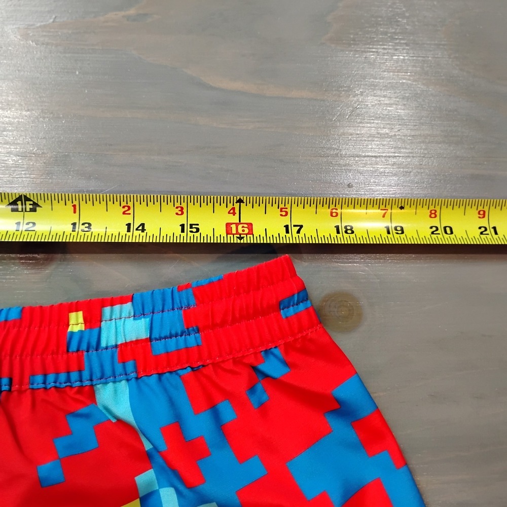 NWT LRG Lifted Research Group Swim Trunks Men's Large Board Shorts Red Pixels - Picture 6 of 8